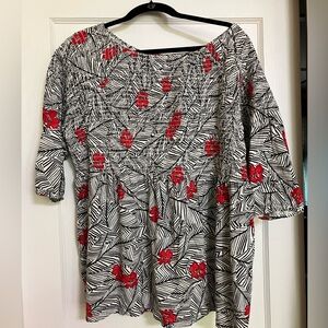 Womens JJill 1X Print Smock Top